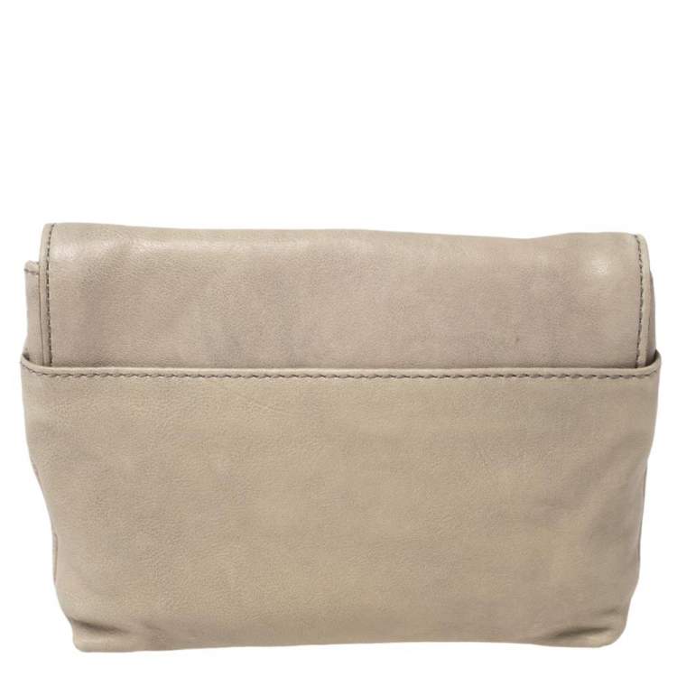 Pre Owned Marc By Marc Jacobs Grey Leather Petal To The Metal Pouch