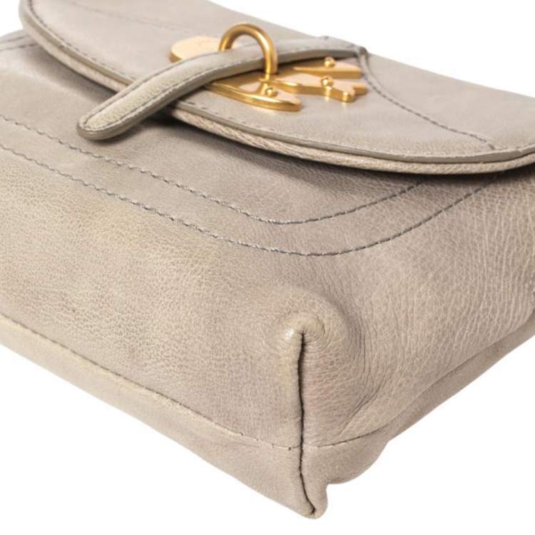 Pre Owned Marc By Marc Jacobs Grey Leather Petal To The Metal Pouch