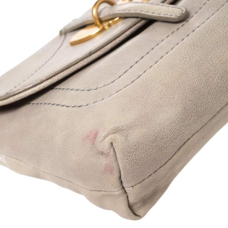 Pre Owned Marc By Marc Jacobs Grey Leather Petal To The Metal Pouch