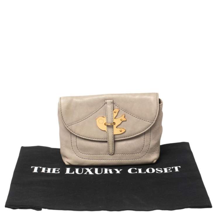 Pre Owned Marc By Marc Jacobs Grey Leather Petal To The Metal Pouch