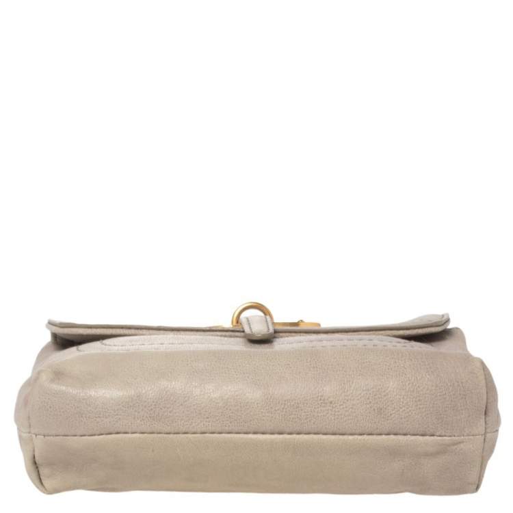 Pre Owned Marc By Marc Jacobs Grey Leather Petal To The Metal Pouch