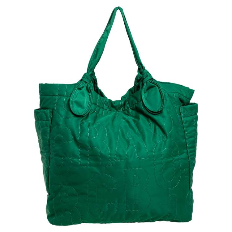 Pre Owned Marc by Marc Jacobs Green Nylon Large Pretty Tate Tote