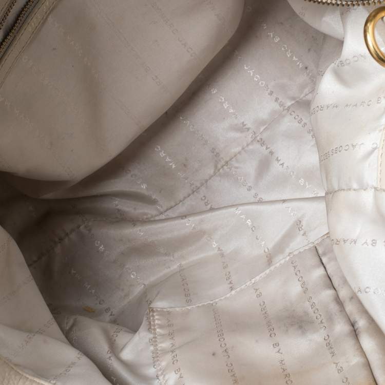 Pre Owned Marc By Marc Jacobs Cream Leather Too Hot To Handle Tote 