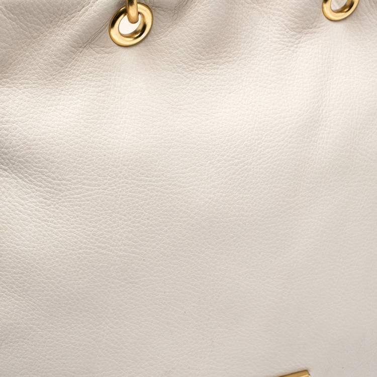 Pre Owned Marc By Marc Jacobs Cream Leather Too Hot To Handle Tote 