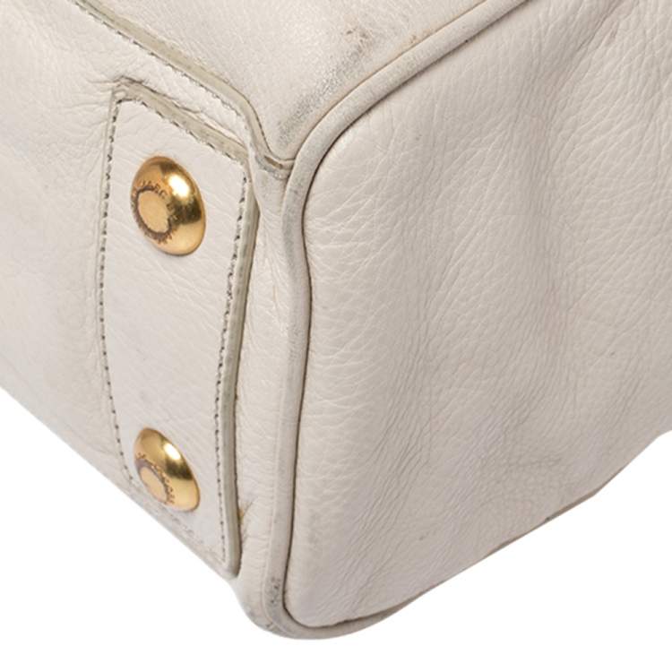 Pre Owned Marc By Marc Jacobs Cream Leather Too Hot To Handle Tote 