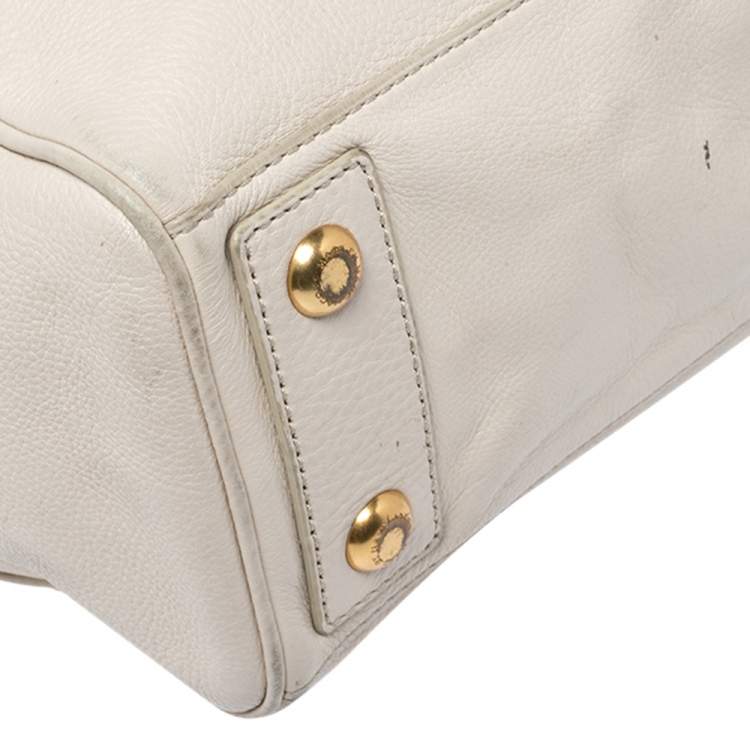 Pre Owned Marc By Marc Jacobs Cream Leather Too Hot To Handle Tote 