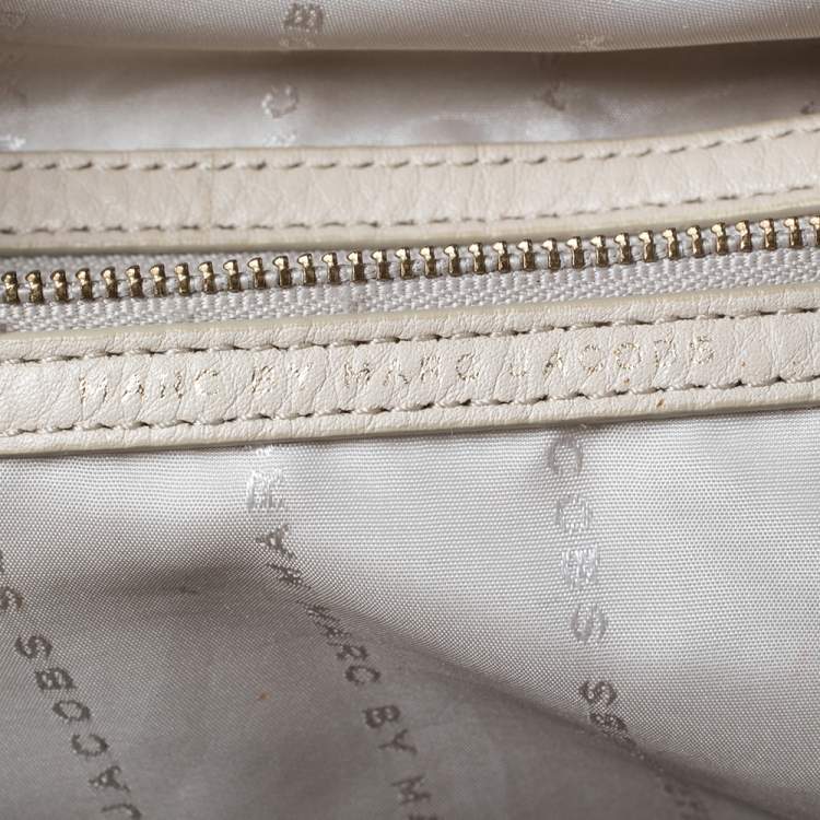 Pre Owned Marc By Marc Jacobs Cream Leather Too Hot To Handle Tote 