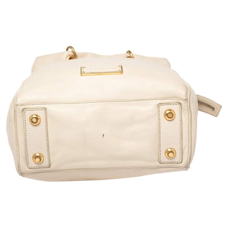 Pre Owned Marc By Marc Jacobs Cream Leather Too Hot To Handle Tote 