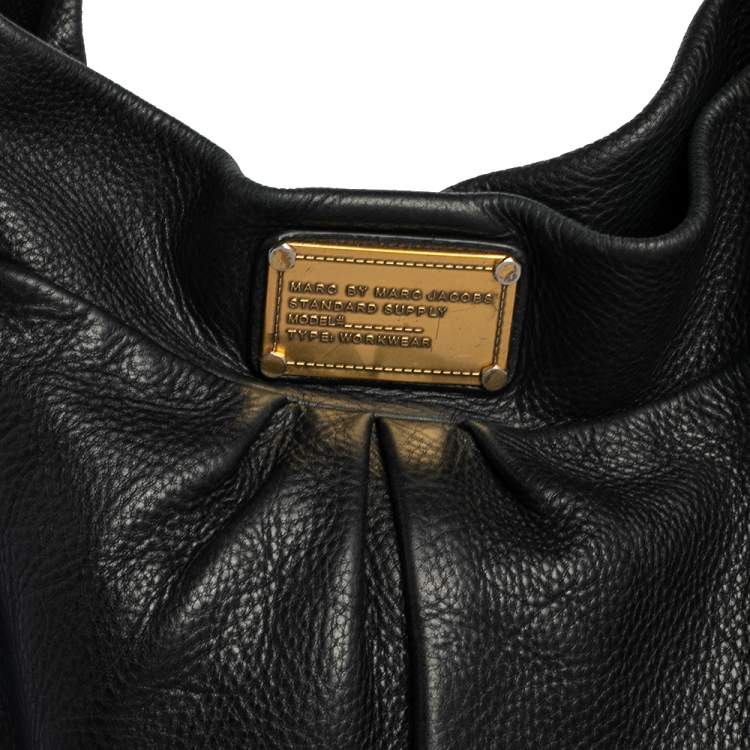 Pre Owned Marc by Marc Jacobs Black Leather Classic Q Hillier Hobo