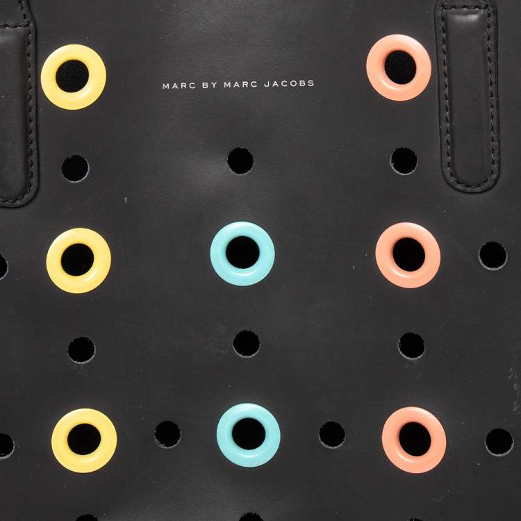 Pre Owned Marc by Marc Jacobs Black PVC Metropolite Grommet Tote