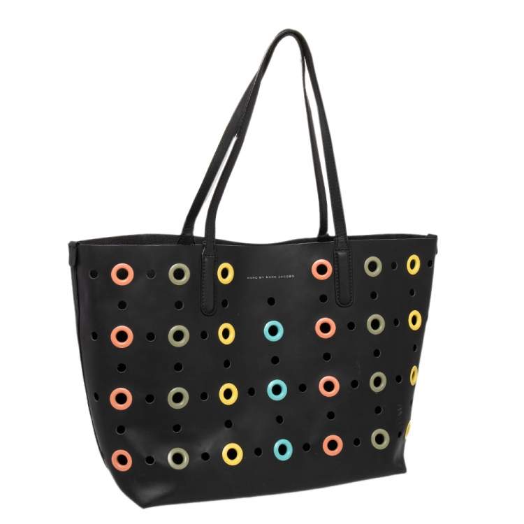 Pre Owned Marc by Marc Jacobs Black PVC Metropolite Grommet Tote