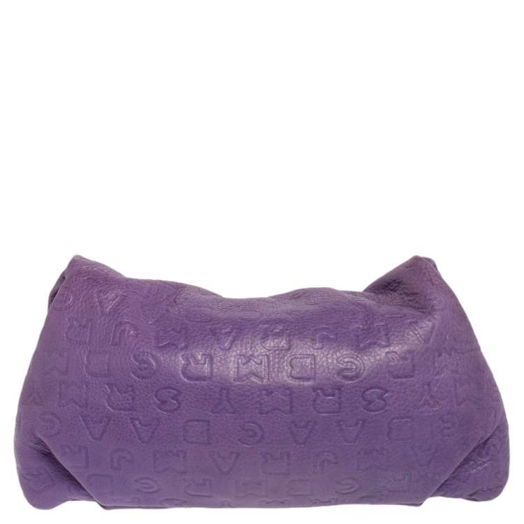 Pre Owned Marc by Marc Jacobs Purple Dreamy Logo Leather Linda Clutch