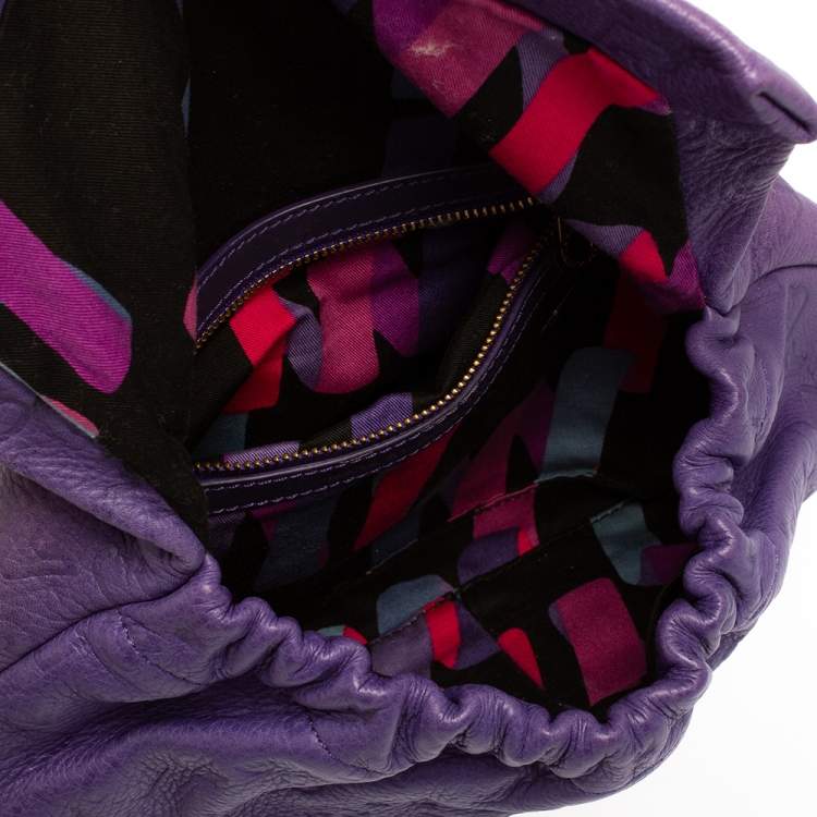 Pre Owned Marc by Marc Jacobs Purple Dreamy Logo Leather Linda Clutch