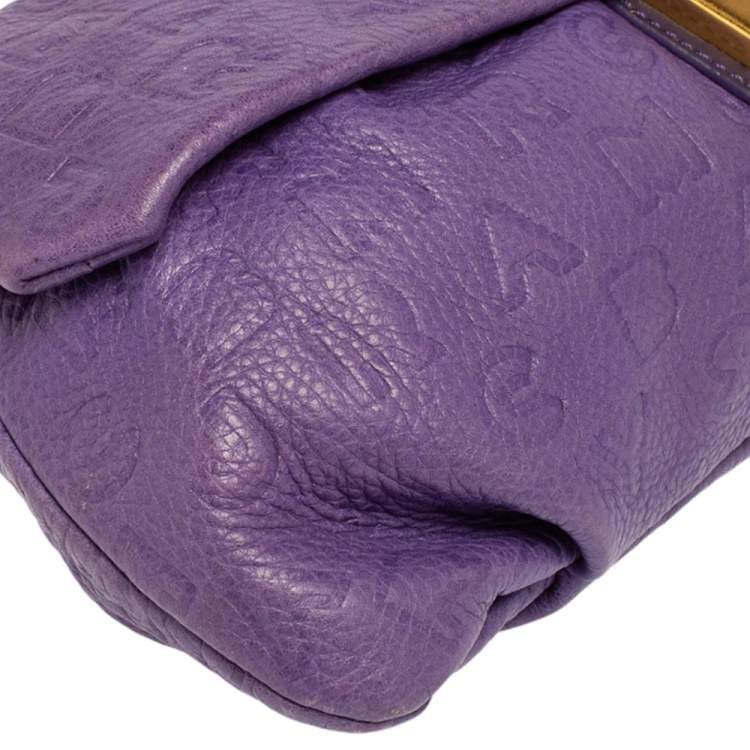 Pre Owned Marc by Marc Jacobs Purple Dreamy Logo Leather Linda Clutch