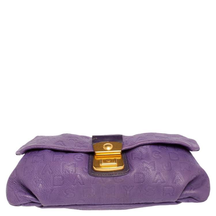 Pre Owned Marc by Marc Jacobs Purple Dreamy Logo Leather Linda Clutch