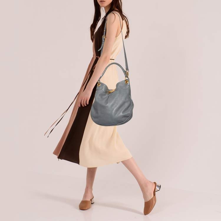 مملوكة مسبقًا Marc by Marc Jacobs Grey Leather Classic Q Hillier Hobo