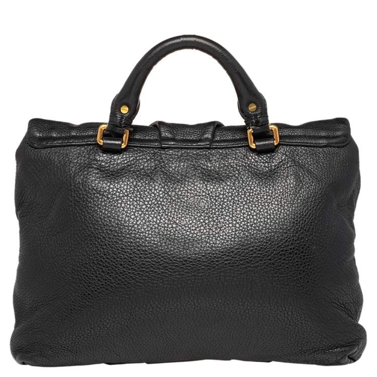 Pre Owned Marc by Marc Jacobs Black Leather Top Handle Bag