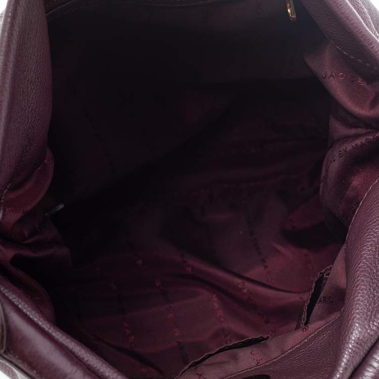 Pre Owned Marc by Marc Jacobs Burgundy Leather Classic Q Hillier Hobo Bag