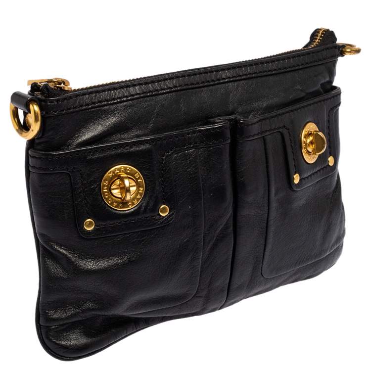Pre Owned Marc by Marc Jacobs Black Leather Totally Turnlock Percy Crossbody Bag