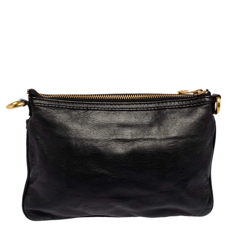Pre Owned Marc by Marc Jacobs Black Leather Totally Turnlock Percy Crossbody Bag