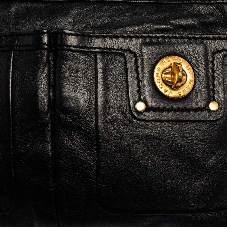 Pre Owned Marc by Marc Jacobs Black Leather Totally Turnlock Percy Crossbody Bag