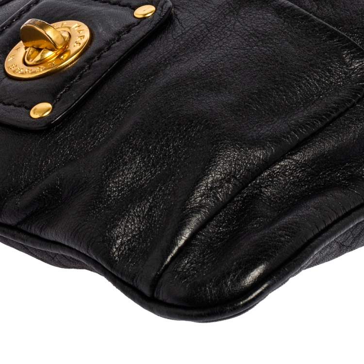 Pre Owned Marc by Marc Jacobs Black Leather Totally Turnlock Percy Crossbody Bag