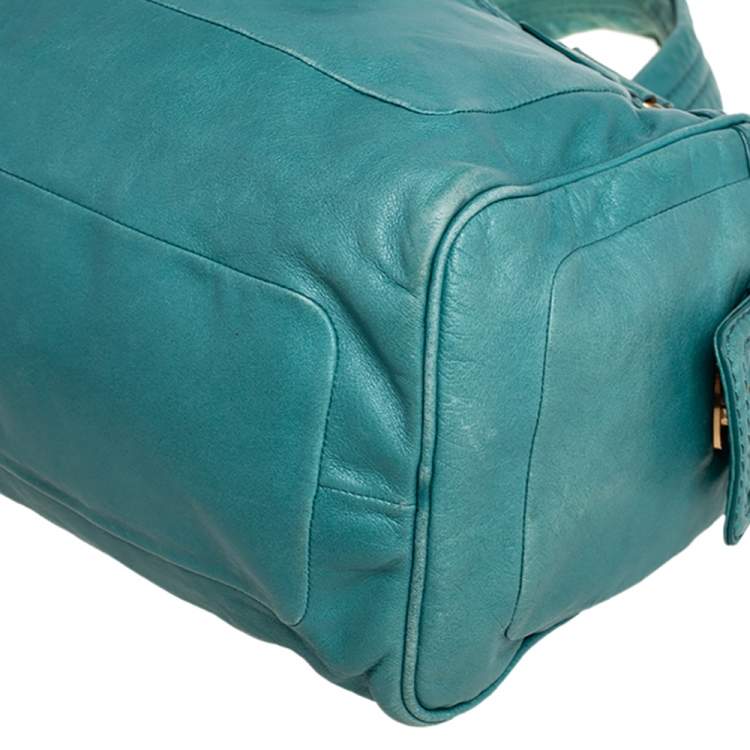 مملوكة مسبقًا Marc by Marc Jacobs Green Leather Totally Turnlock Benny Satchel