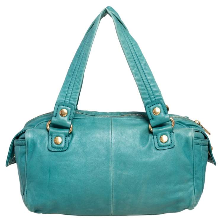مملوكة مسبقًا Marc by Marc Jacobs Green Leather Totally Turnlock Benny Satchel