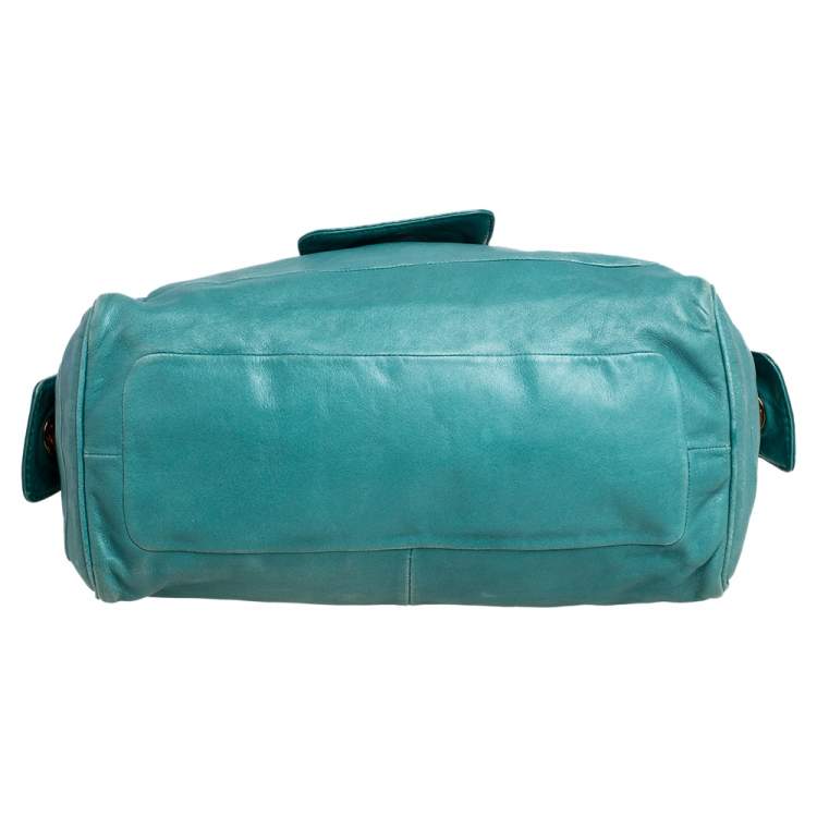 مملوكة مسبقًا Marc by Marc Jacobs Green Leather Totally Turnlock Benny Satchel