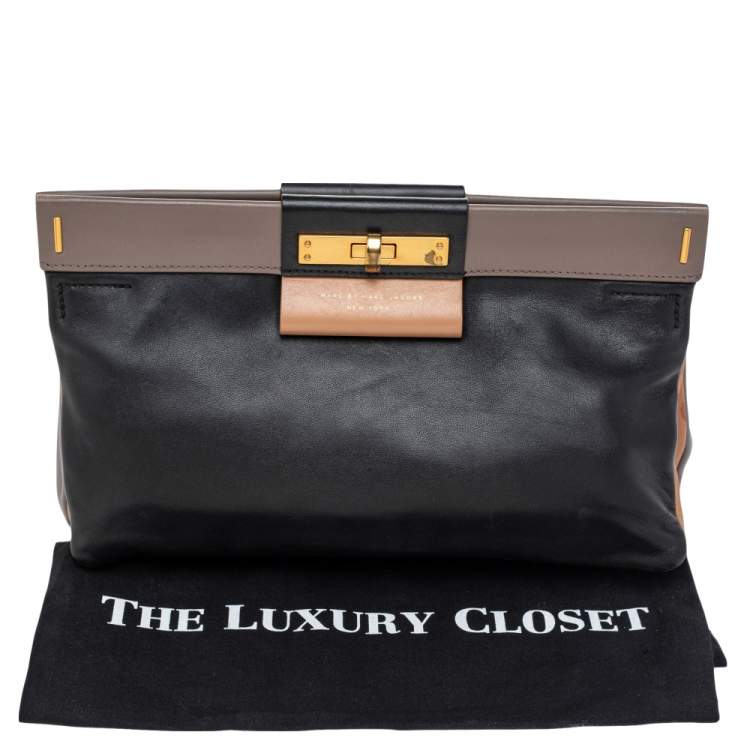 Pre Owned Marc by Marc Jacobs Tricolor Suede And Leather East End Lady Rei Clutch