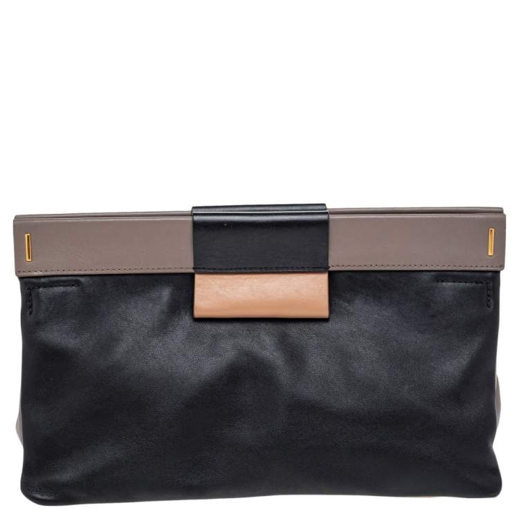 Pre Owned Marc by Marc Jacobs Tricolor Suede And Leather East End Lady Rei Clutch