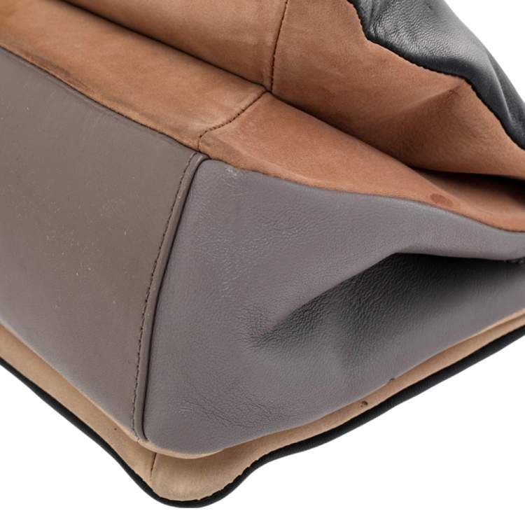 Pre Owned Marc by Marc Jacobs Tricolor Suede And Leather East End Lady Rei Clutch