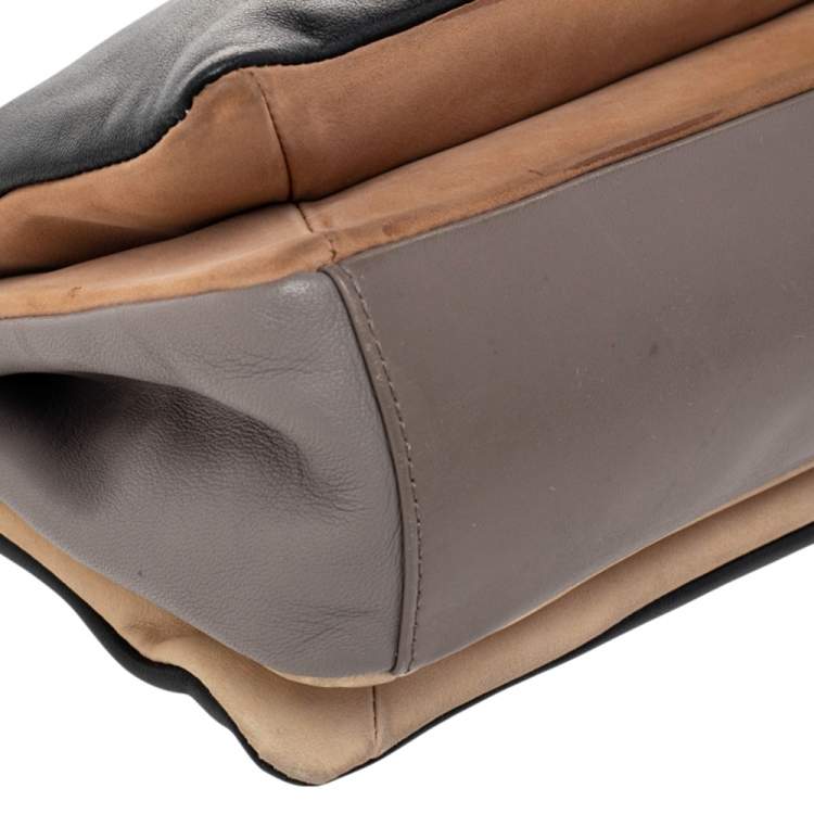 Pre Owned Marc by Marc Jacobs Tricolor Suede And Leather East End Lady Rei Clutch