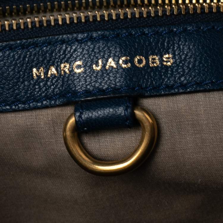 Pre Owned  Marc Jacobs Blue Quilted Leather Bruna Belted Tote