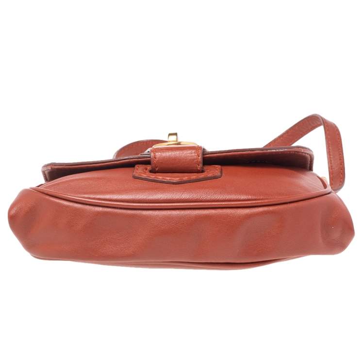 Pre Owned Marc by Marc Jacobs Brown Leather Flap Crossbody Bag