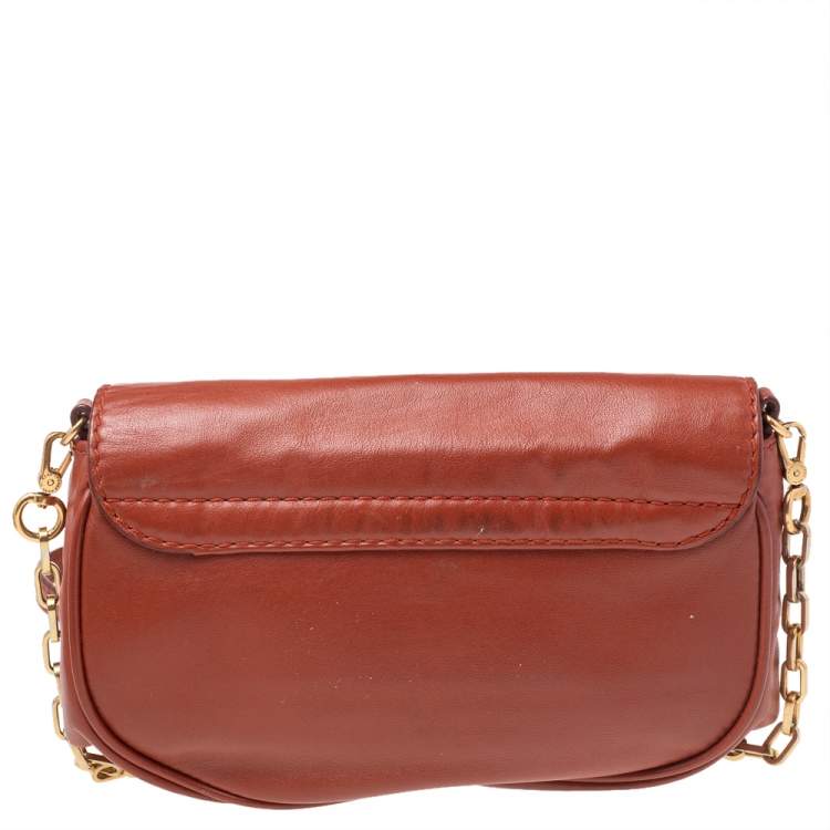 Pre Owned Marc by Marc Jacobs Brown Leather Flap Crossbody Bag