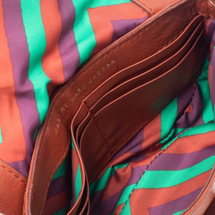 Pre Owned Marc by Marc Jacobs Brown Leather Flap Crossbody Bag