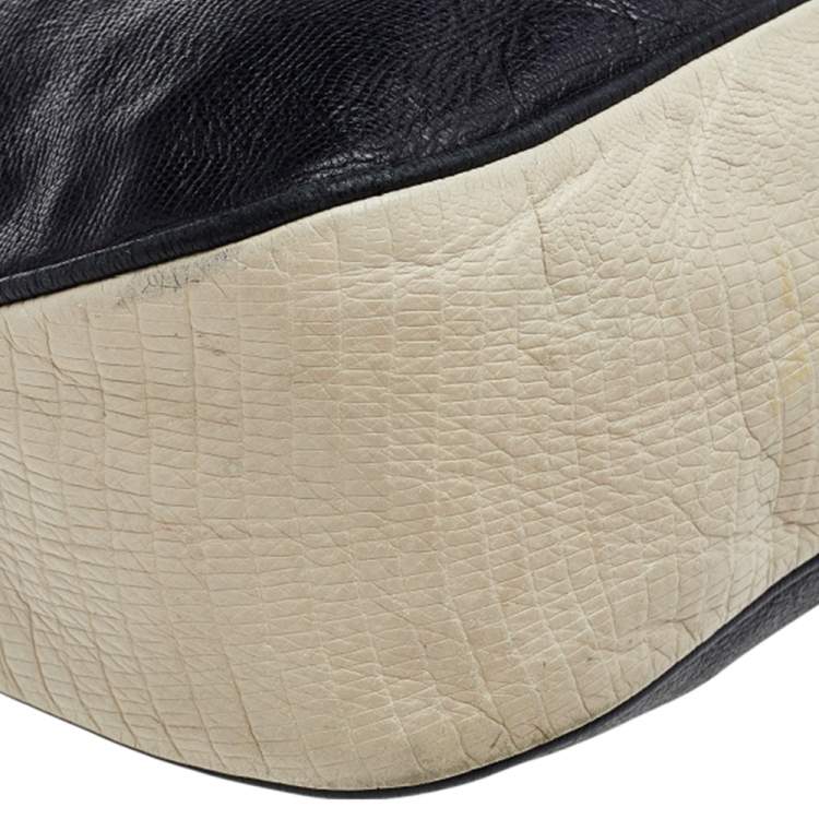 Pre Owned Marc by Marc Jacobs Black/Cream Leather Too Hot to Handle Tote