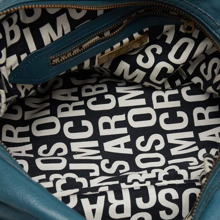 Pre Owned Marc by Marc Jacobs Teal Leather Totally Turnlock Benny Satchel