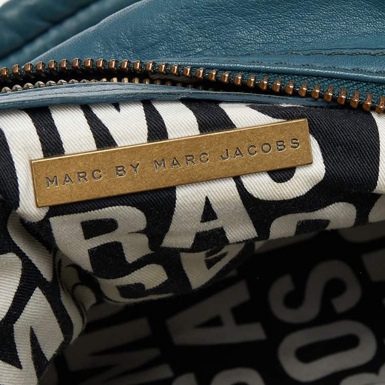 Pre Owned Marc by Marc Jacobs Teal Leather Totally Turnlock Benny Satchel