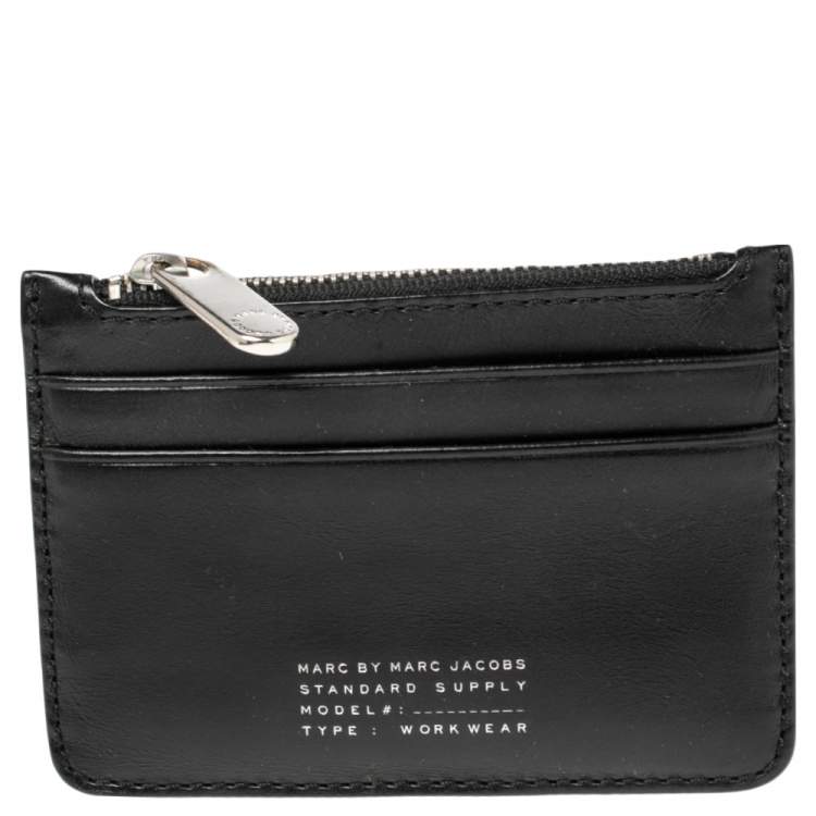 Marc by Marc Jacobs Black Leather Zip Card Holder Marc by Marc Jacobs
