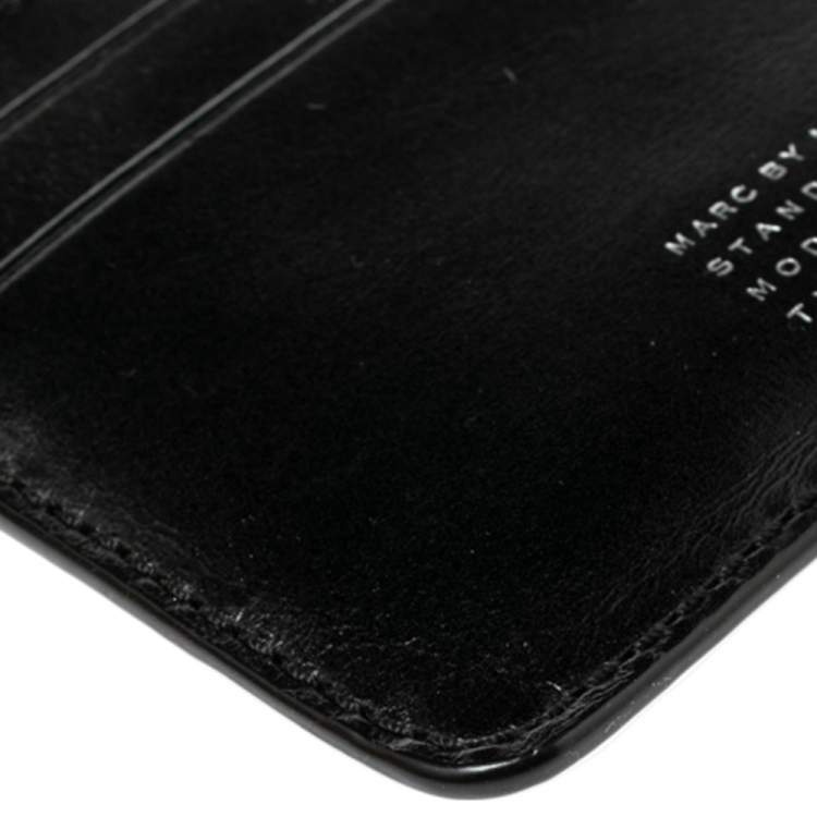 Pre Owned Marc by Marc Jacobs Black Leather Zip Card Holder