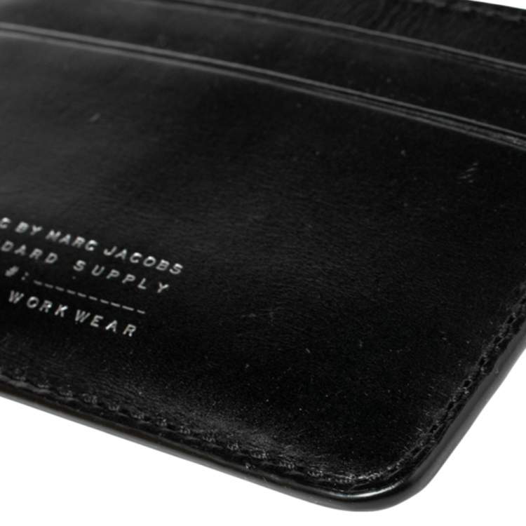 Pre Owned Marc by Marc Jacobs Black Leather Zip Card Holder