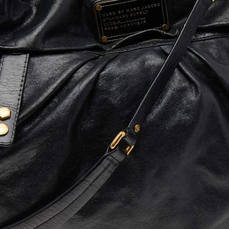 Pre Owned Marc by Marc Jacobs Black Leather Classic Q Hillier Hobo