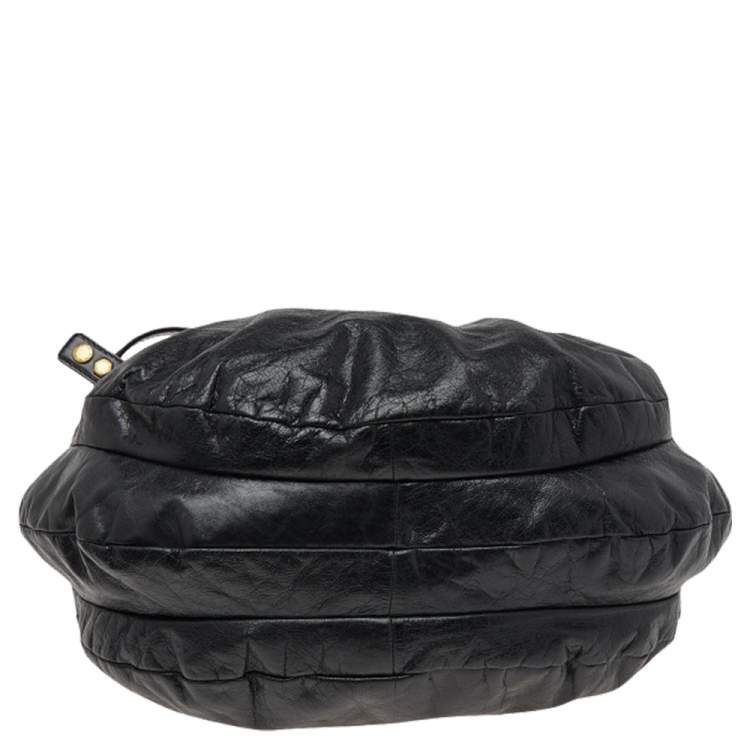 Pre Owned Marc by Marc Jacobs Black Leather Classic Q Hillier Hobo