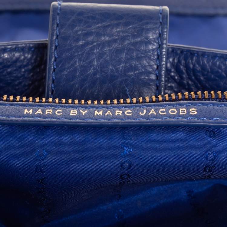 Pre Owned Marc by Marc Jacobs Blue Leather Too Hot To Handle Top Handle Bag