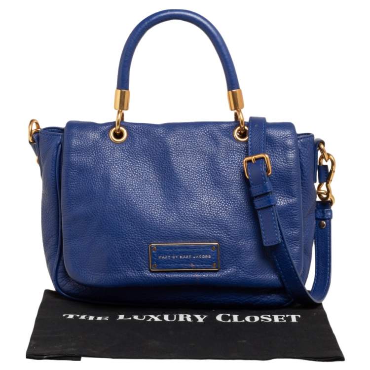 Pre Owned Marc by Marc Jacobs Blue Leather Too Hot To Handle Top Handle Bag