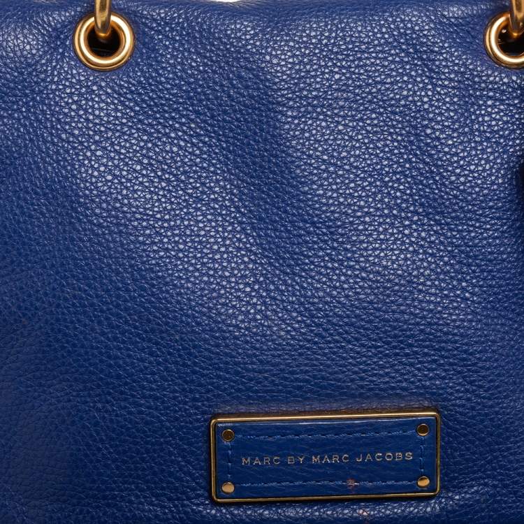Pre Owned Marc by Marc Jacobs Blue Leather Too Hot To Handle Top Handle Bag