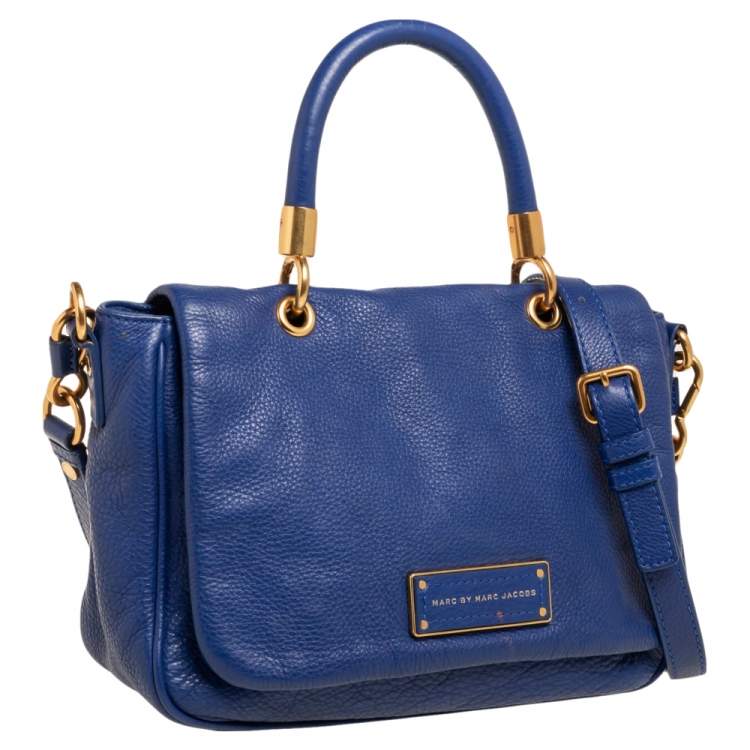 Pre Owned Marc by Marc Jacobs Blue Leather Too Hot To Handle Top Handle Bag