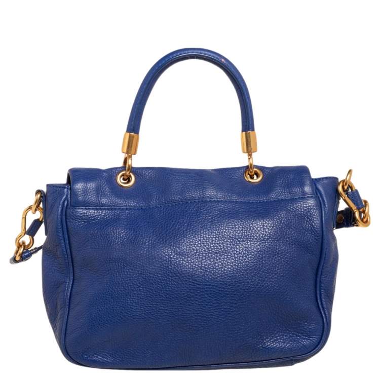 Pre Owned Marc by Marc Jacobs Blue Leather Too Hot To Handle Top Handle Bag
